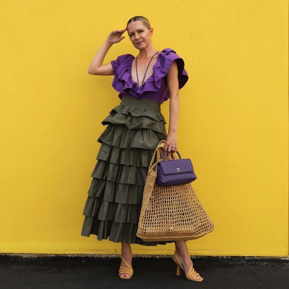 Zara Purple Ruffled One Piece